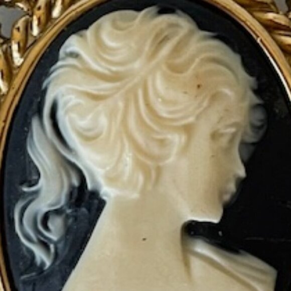 ERWIN PEARL Cameo Interchangeable Brooch/Pendant Vintage Blue White Gold - Picture 7 of 16